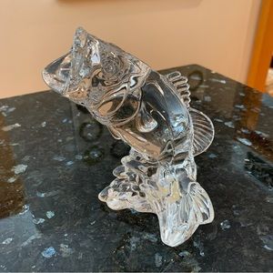 Princess House Wonders Of The Wild 24% Lead Crystal Largemouth Bass Fish Statue